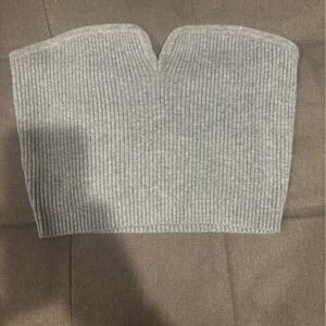 NWOT Gray Ribbed Knit Tube Top